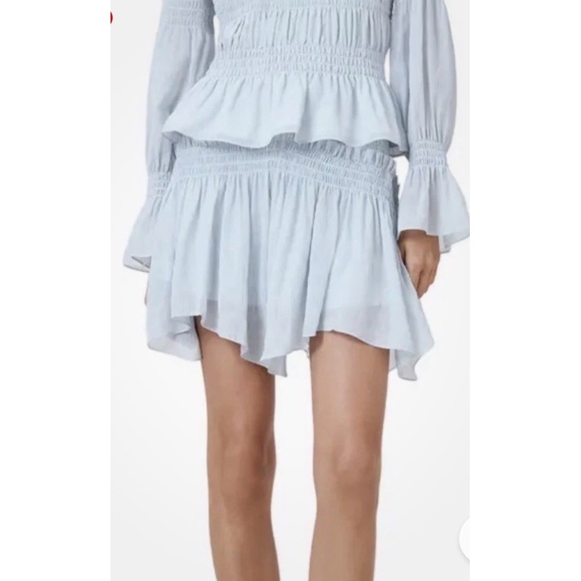 Allsaints Pamela Asymmetric Skirt Light Blue Size 8 New Fairy Cottagecore Whimsy
